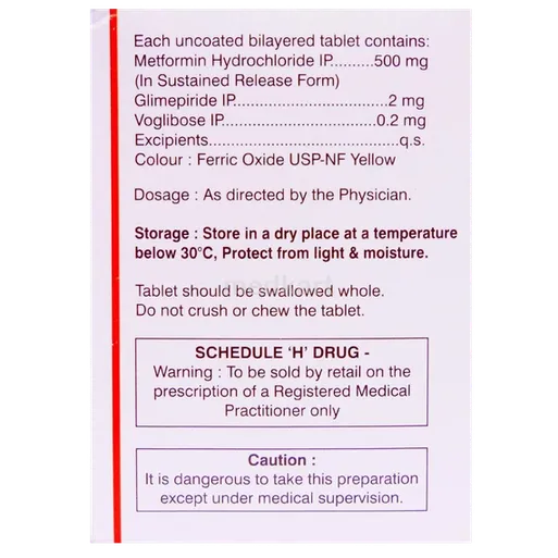 glycomet trio 2mg tablet 10's